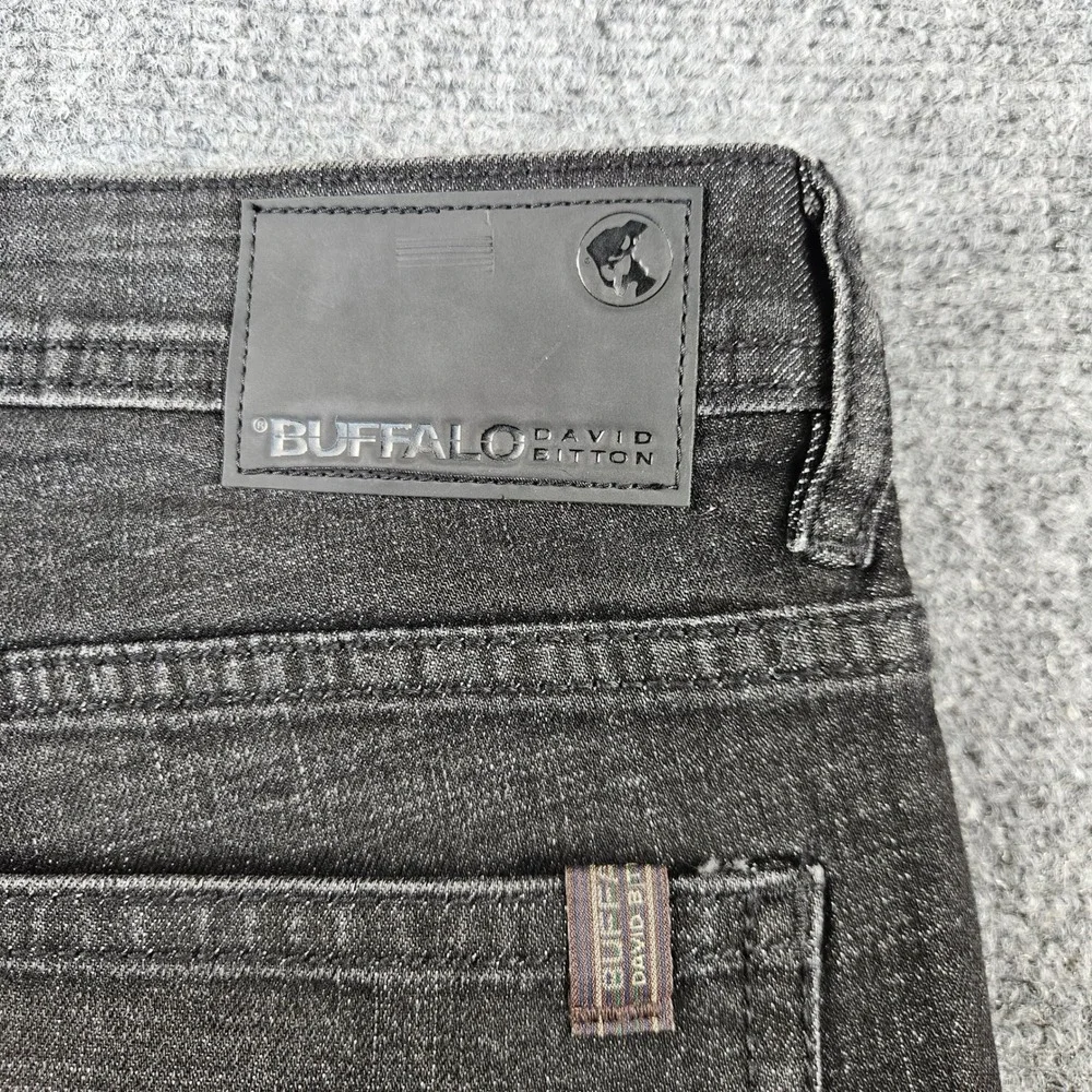 Buffalo David Bitton Jackson Straight Stretch Jeans Mens 32x32 Faded Black Denim - Picture 10 of 11